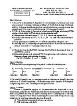 Đề thi chọn học sinh giỏi lớp 11 tỉnh Thái Nguyên năm học 2011 - 2012 môn Hóa học